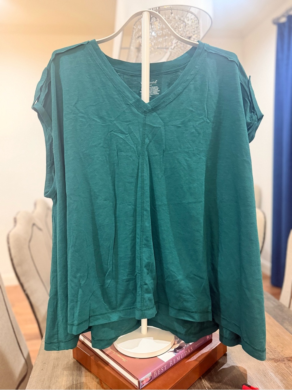Westbound Teal V-Neck Short Sleeve Tunic